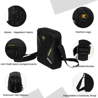 Robago Vertex 2.0 Black sling bag-6L Material-Polyester