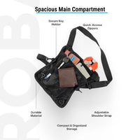 Robago Dash-5L Black2 in 1 Sling bag Mateial-Polyester