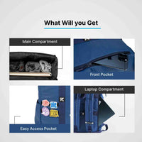 Robago Flap Nexo- 38 L Blue Laptop backpack Material-Polyester