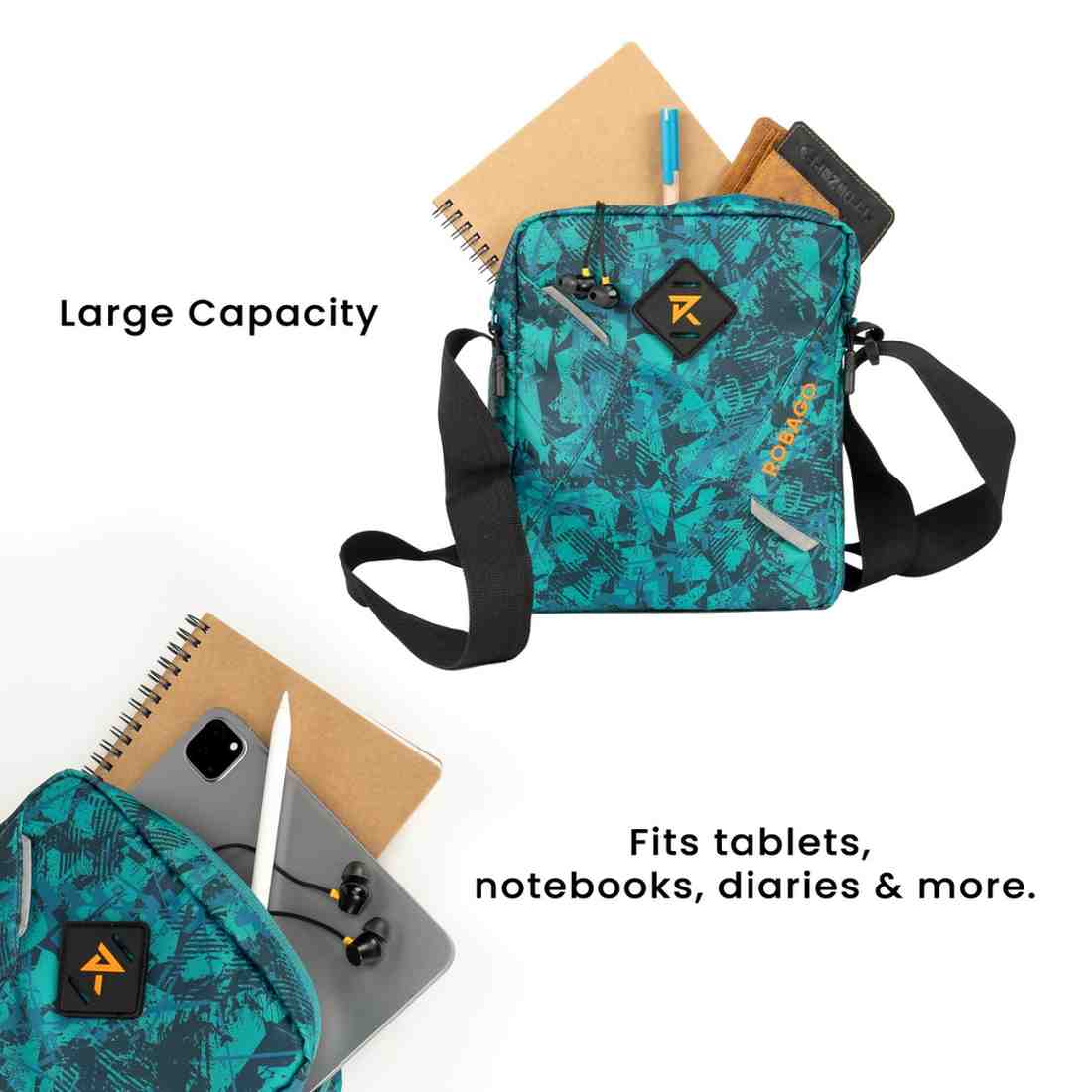 Robago Vertex 2.0 Green sling bag-6L Material-Polyester