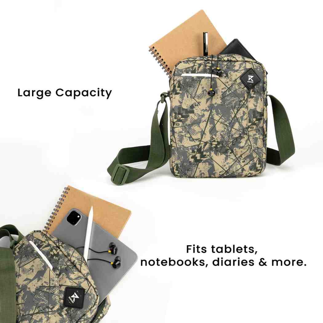 Robago Vertex 1.0 Green sling bag-4L Material-Polyester