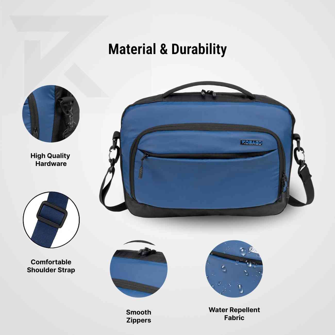 Robago Hugo Navy blue executive bag-12L                                  Material-Polyester