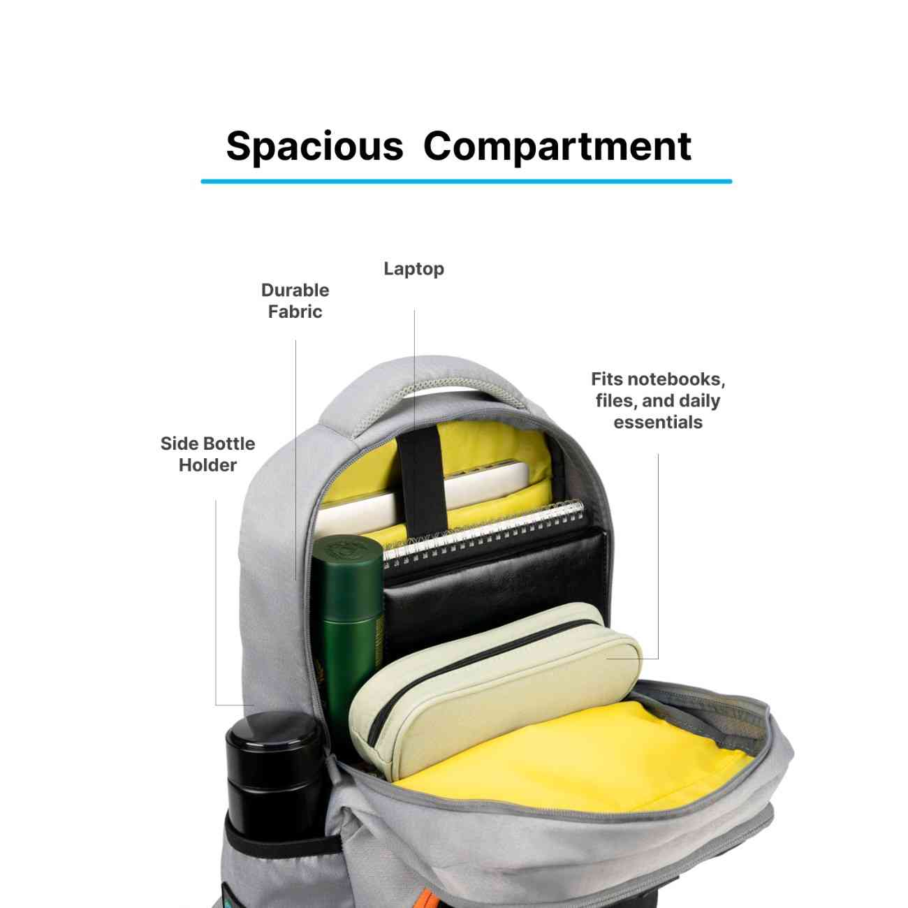 Robago Challenge-24L Grey Challenger laptop backpack Material-Polyester