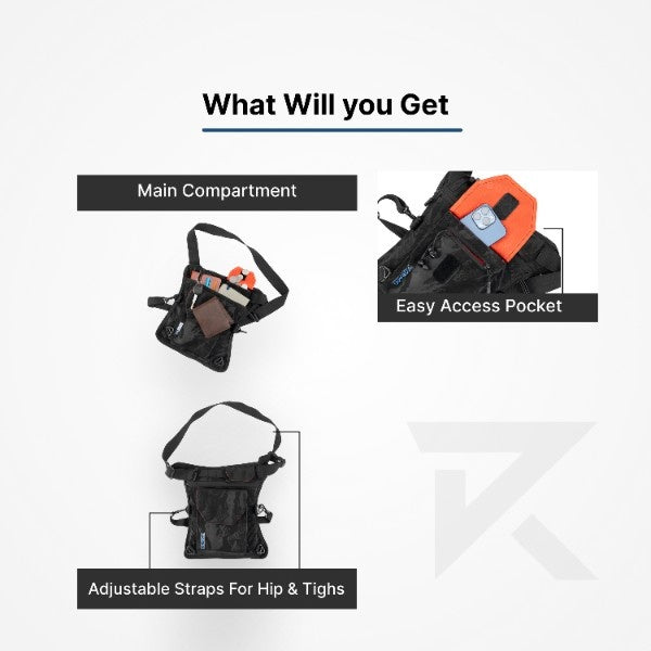 Robago Dash-5L Black2 in 1 Sling bag Mateial-Polyester