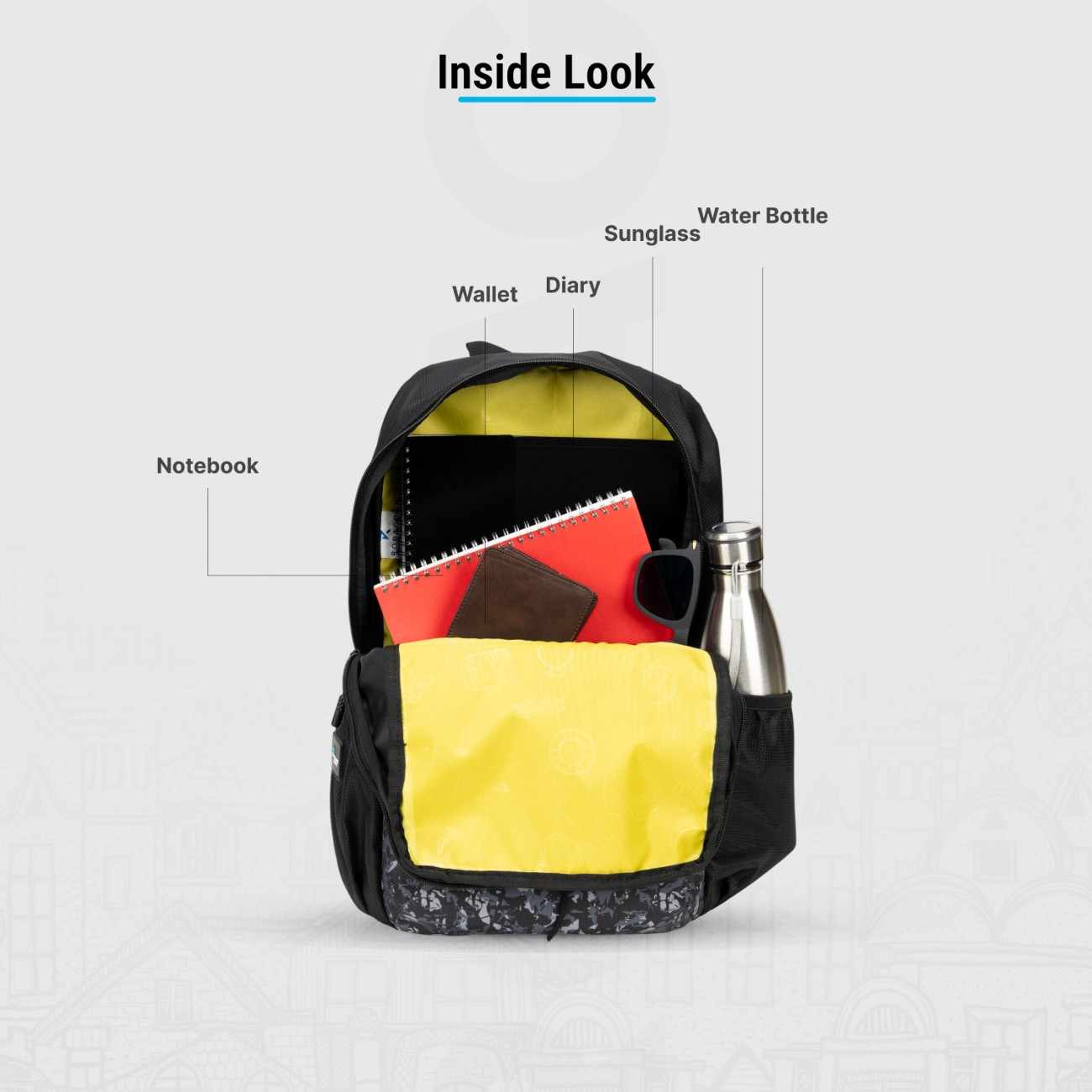 Robago Vega-21L Black Backpack Material-Polyester
