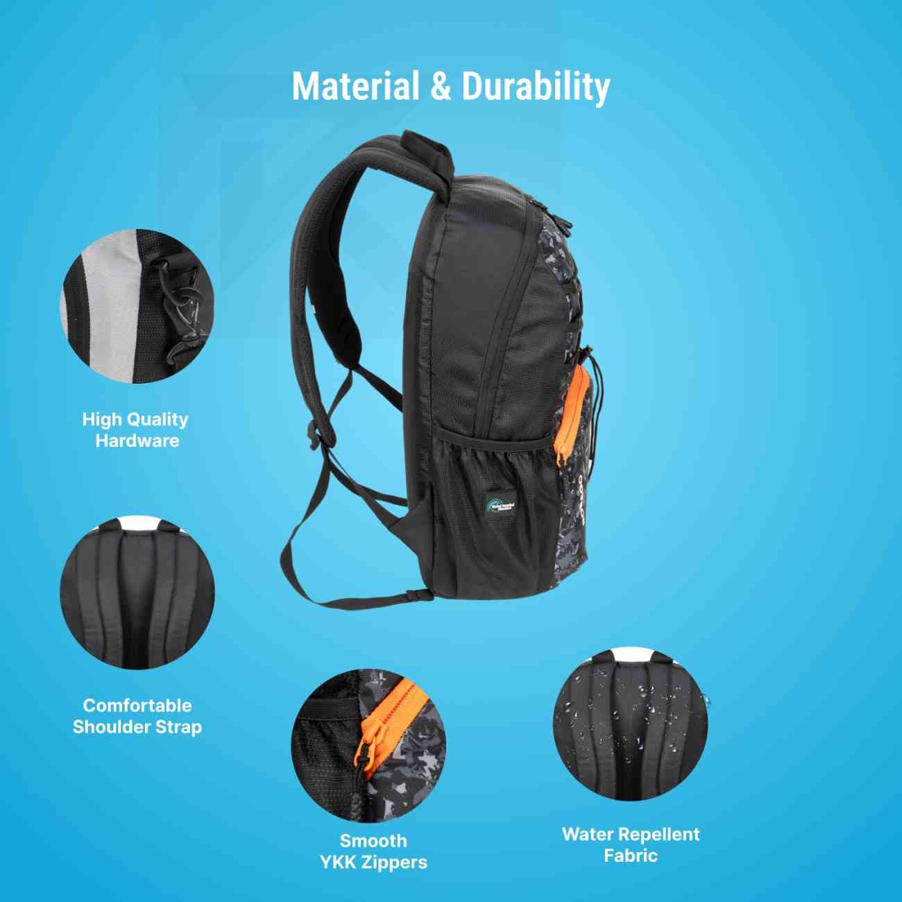 Robago Vega-21L Black Backpack Material-Polyester
