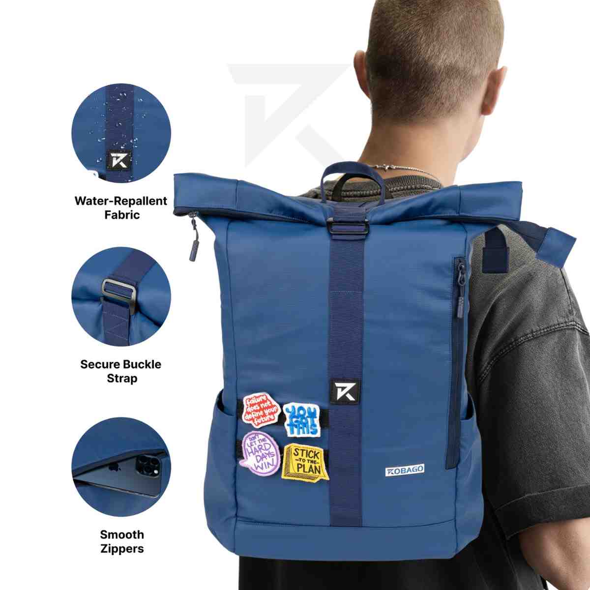 Robago Flap Nexo-  38 L Blue Laptop backpack Material-Polyester