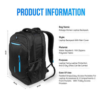 Robago Romeo-41L black Laptop backpack Material-Polyester